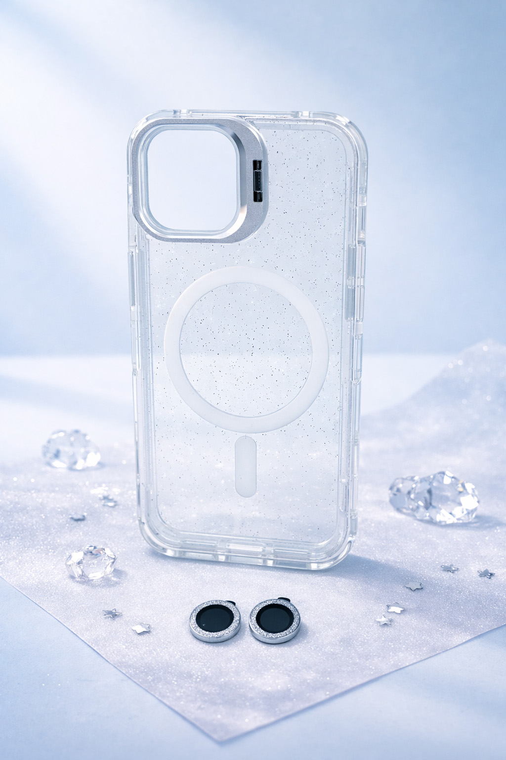 Case Microglitter - iPhone 13/14, Micro Glitter White