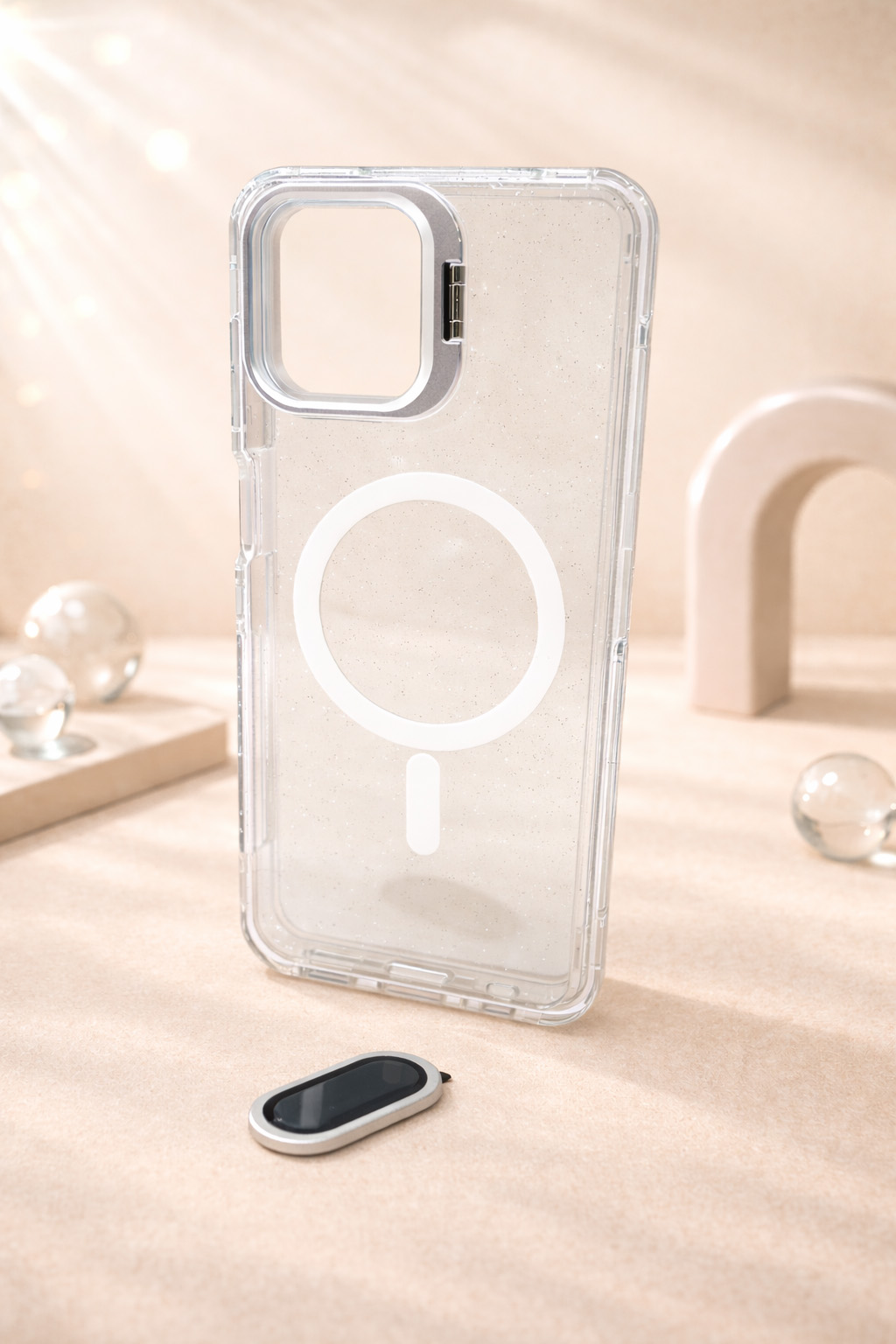 Case Microglitter - Samsung A07, Micro Glitter White