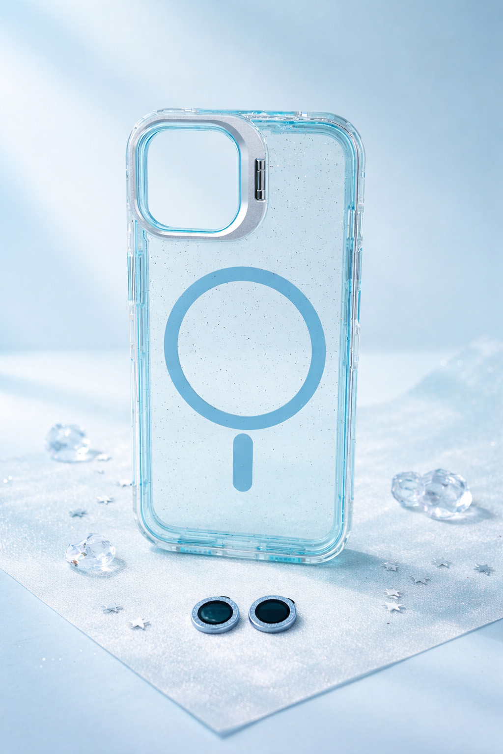 Case Microglitter - iPhone 13/14, Micro Glitter Blue