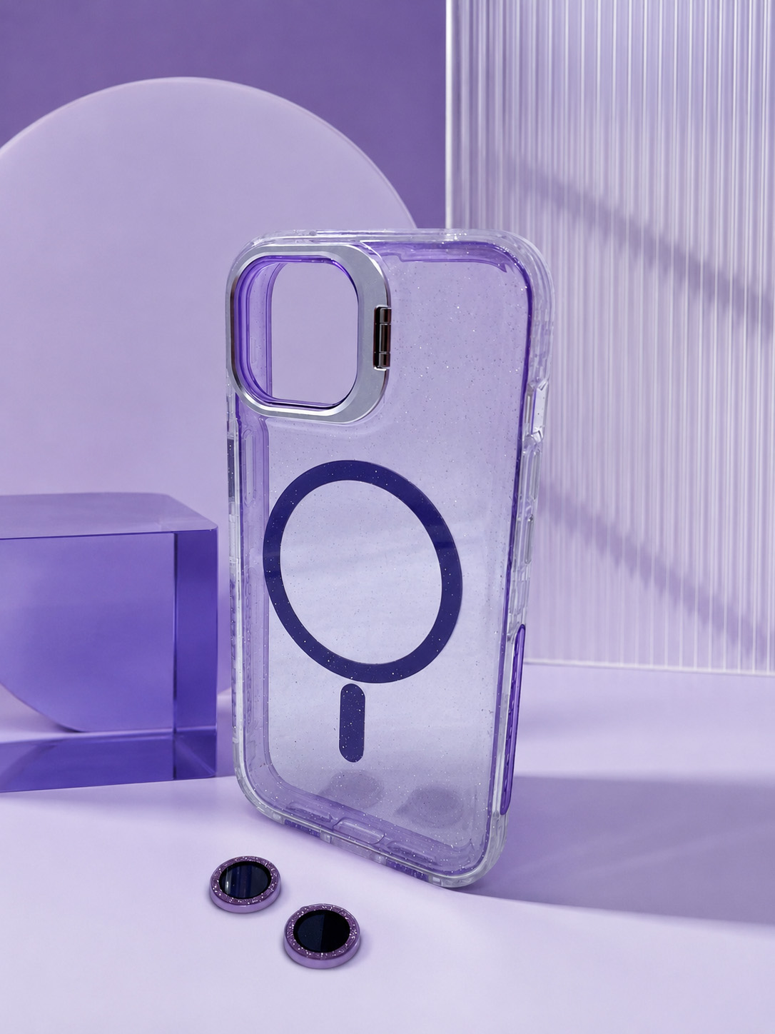 Case Microglitter - iPhone 15, Micro Glitter Purple