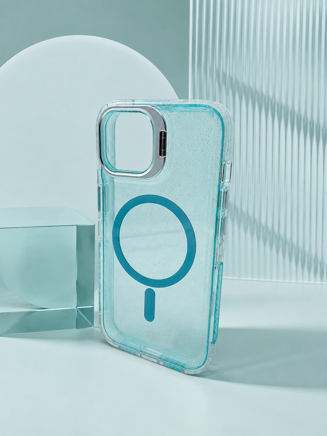 Case Microglitter - iPhone 15, Micro Glitter Blue