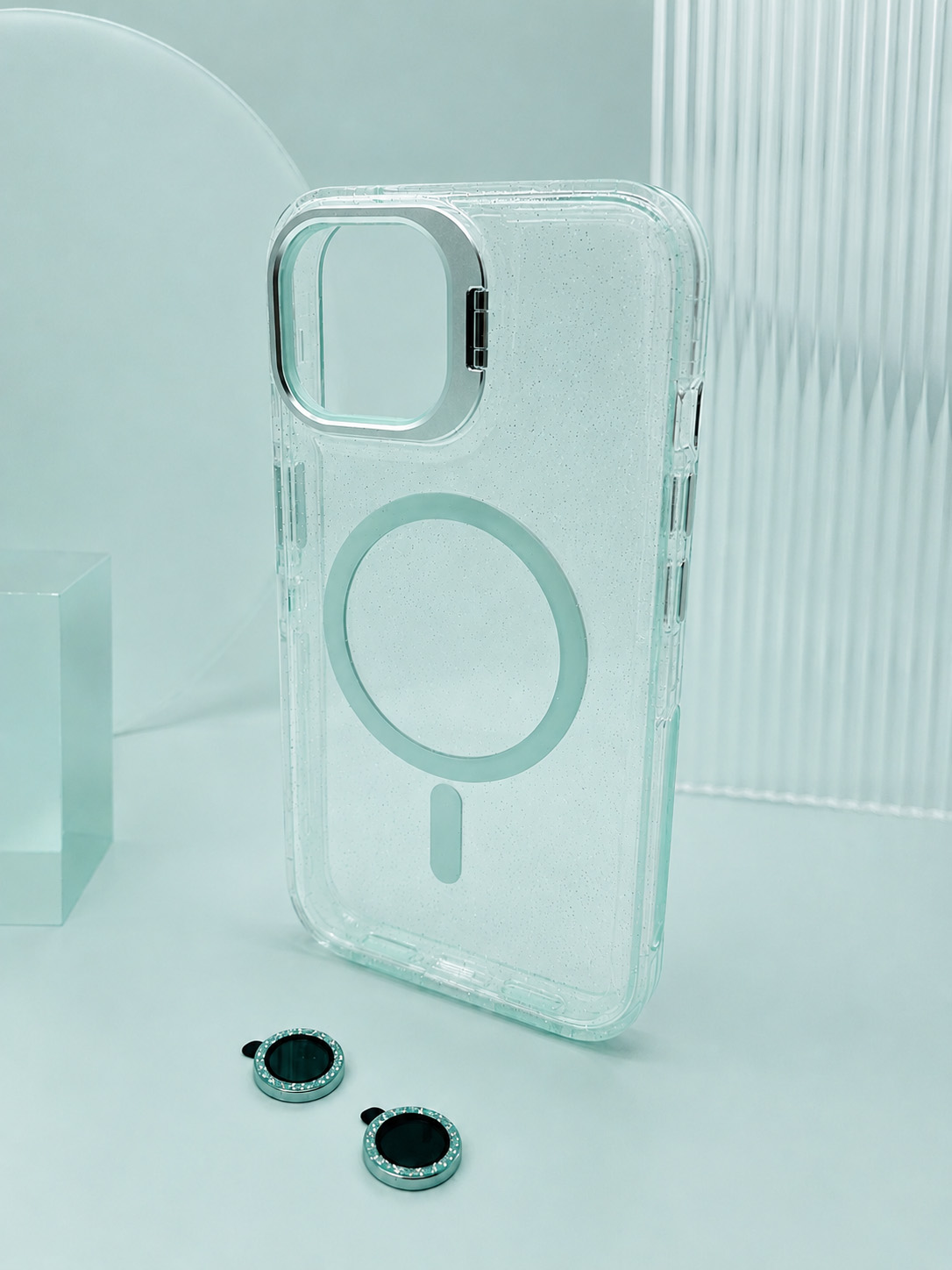 Case Microglitter - iPhone 15, Micro Glitter White