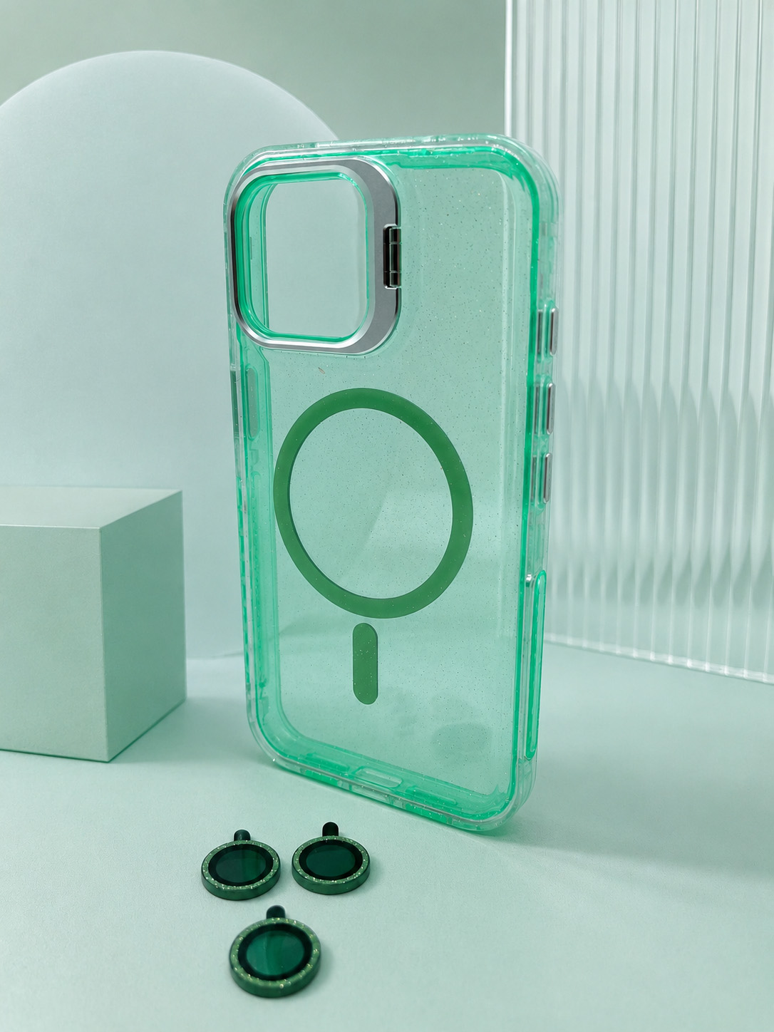 Case Microglitter - iPhone 15 PRO MAX, Micro Glitter Green